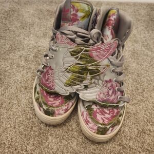 Jeremy Scott x Adidas Floral Winged Sneakers Mens Sz 8.5
